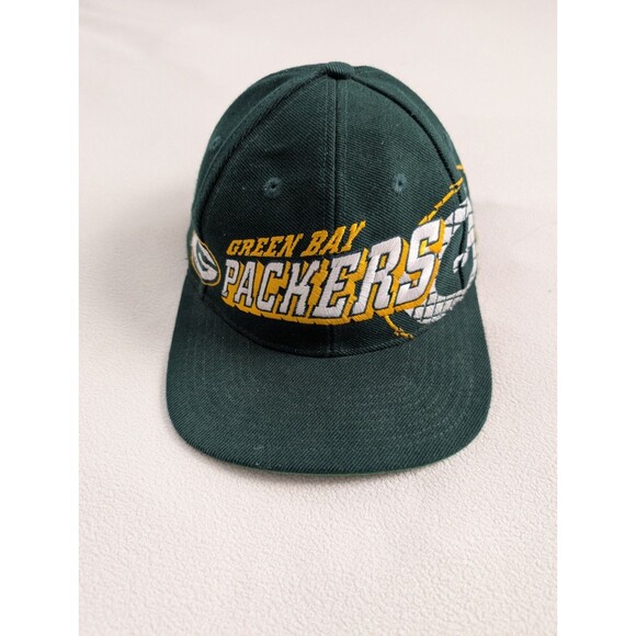 Vtg Pro Line Green Bay Packers Sports Specialties Grid Snapback Hat 90s NFL - Picture 1 of 8
